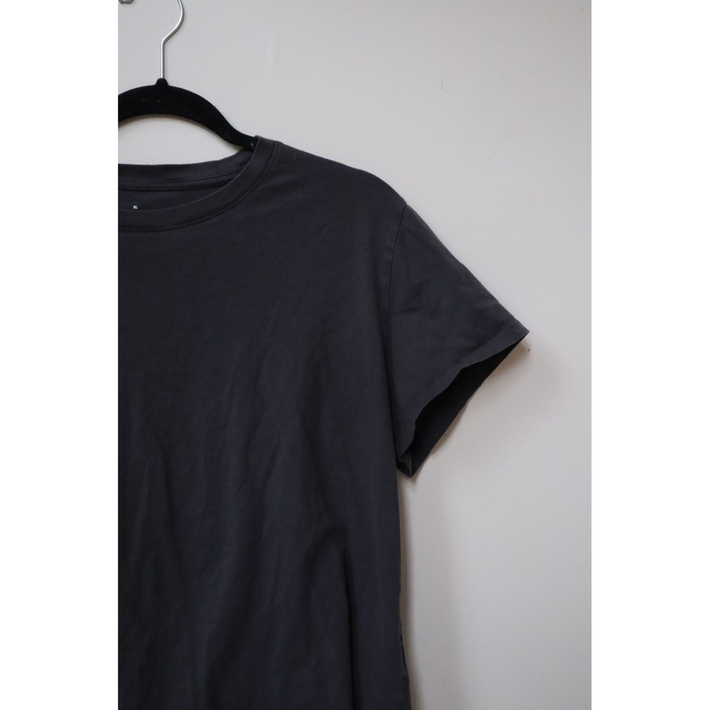Everlane Organic Cotton Crew Neck T-Shirt Charcoal Gray XL Short Sleeve Boxy Tee - Picture 3 of 5